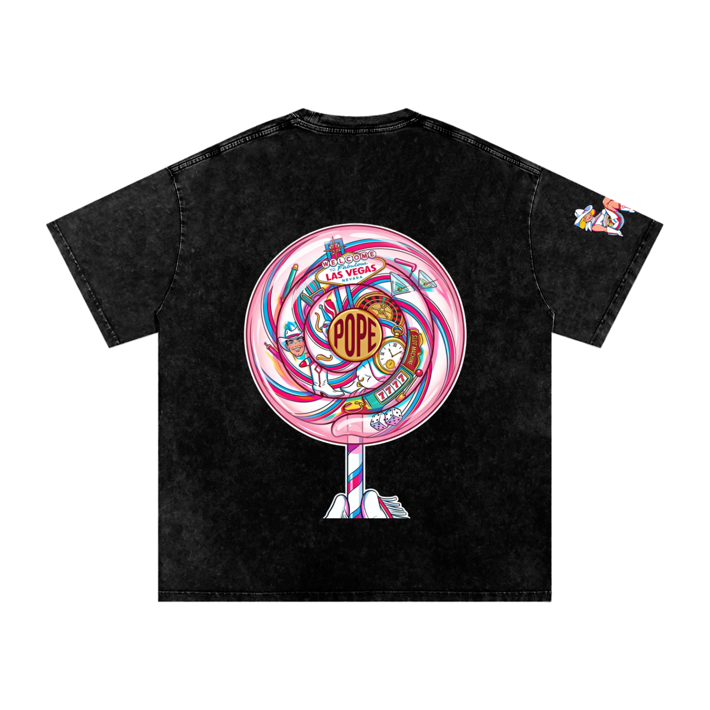 Lollipop - Snow Washed Oversized Cotton T-Shirt