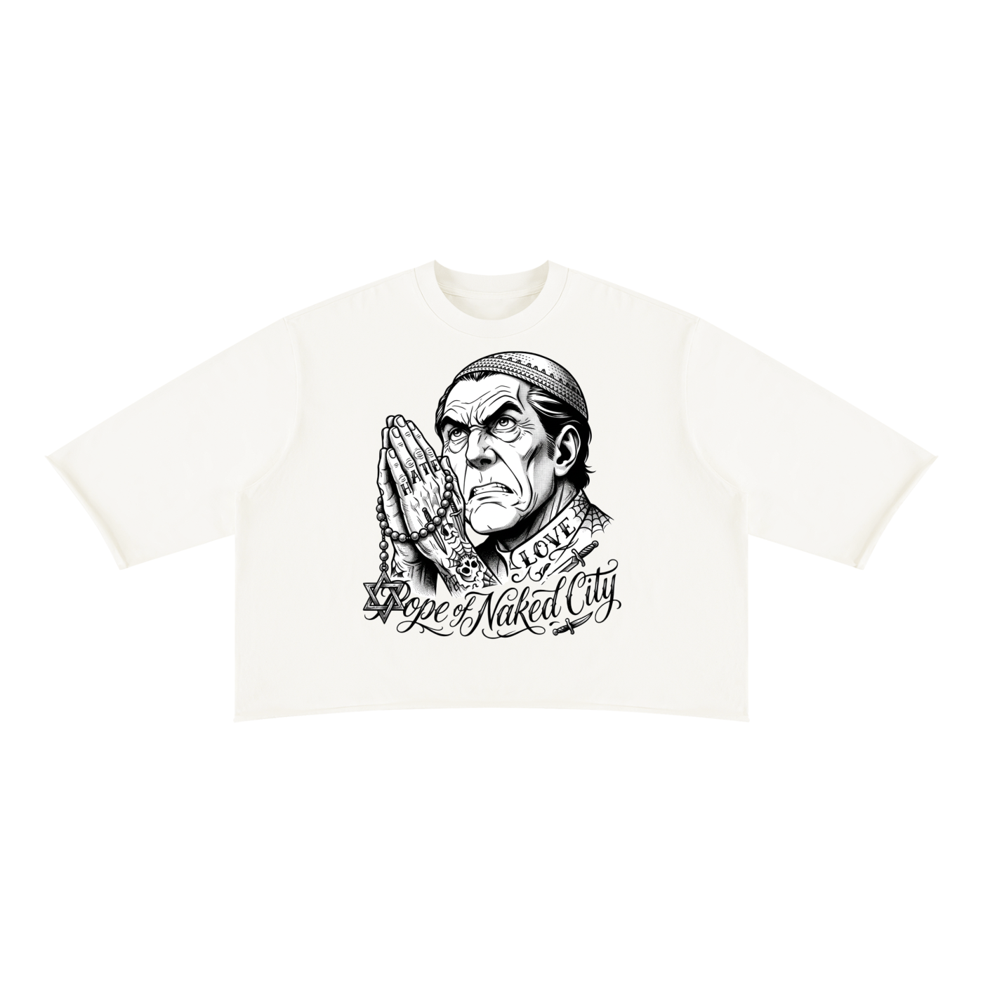 The Fallen - Tattoo Unisex Mineral Wash Raw Hem Boxy T-Shirt