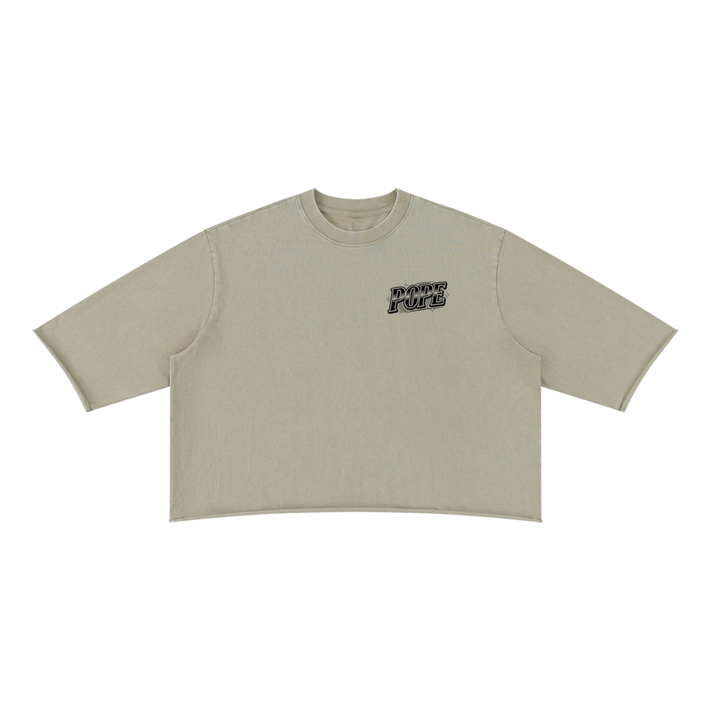 When Popes Play - Unisex Mineral Wash Raw Hem Boxy T-Shirt