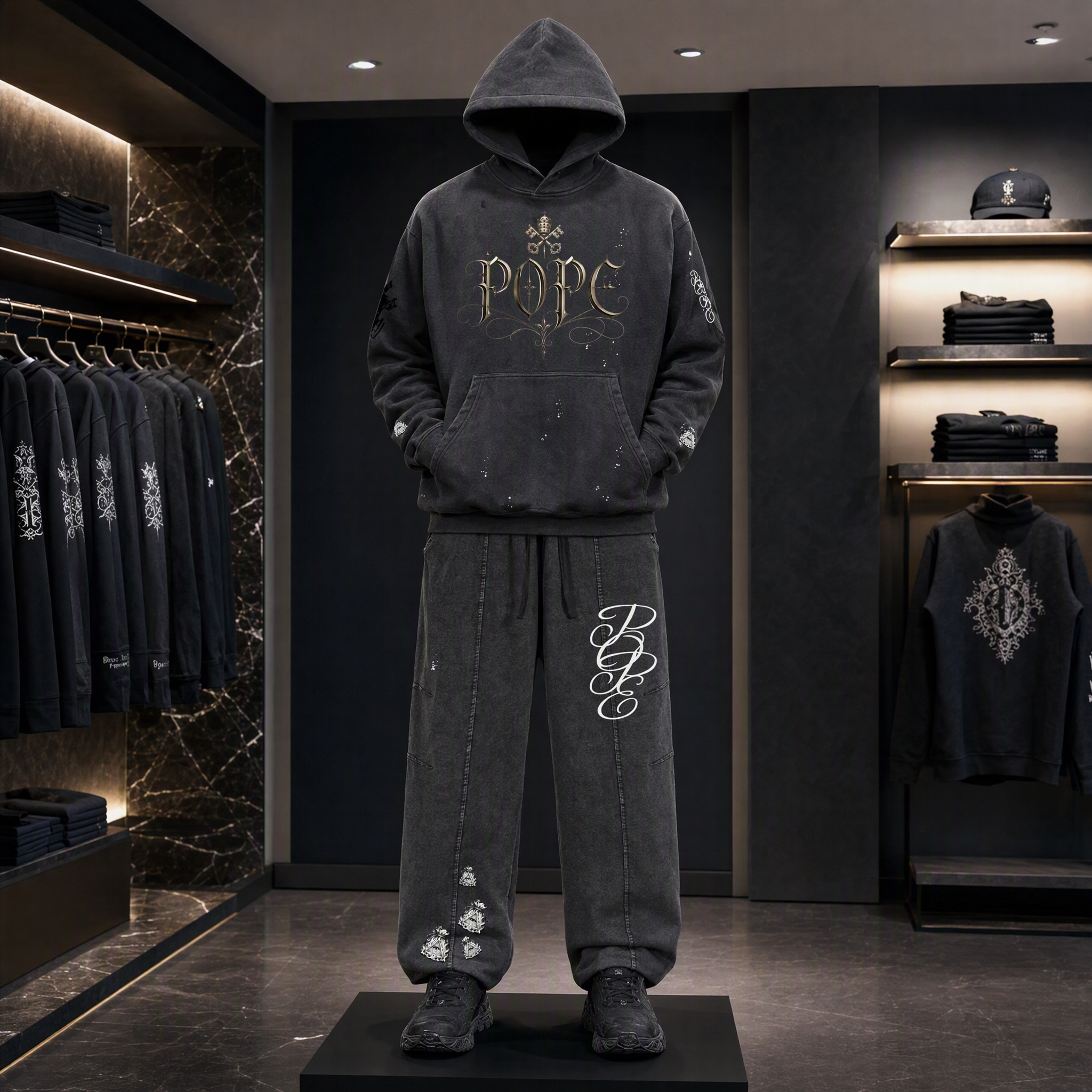 Pope - Snow Wash Drawstring Cotton Pants