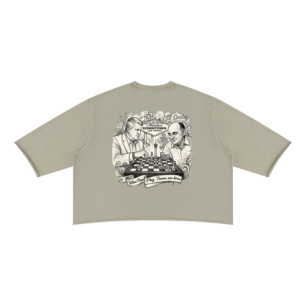 When Popes Play - Unisex Mineral Wash Raw Hem Boxy T-Shirt