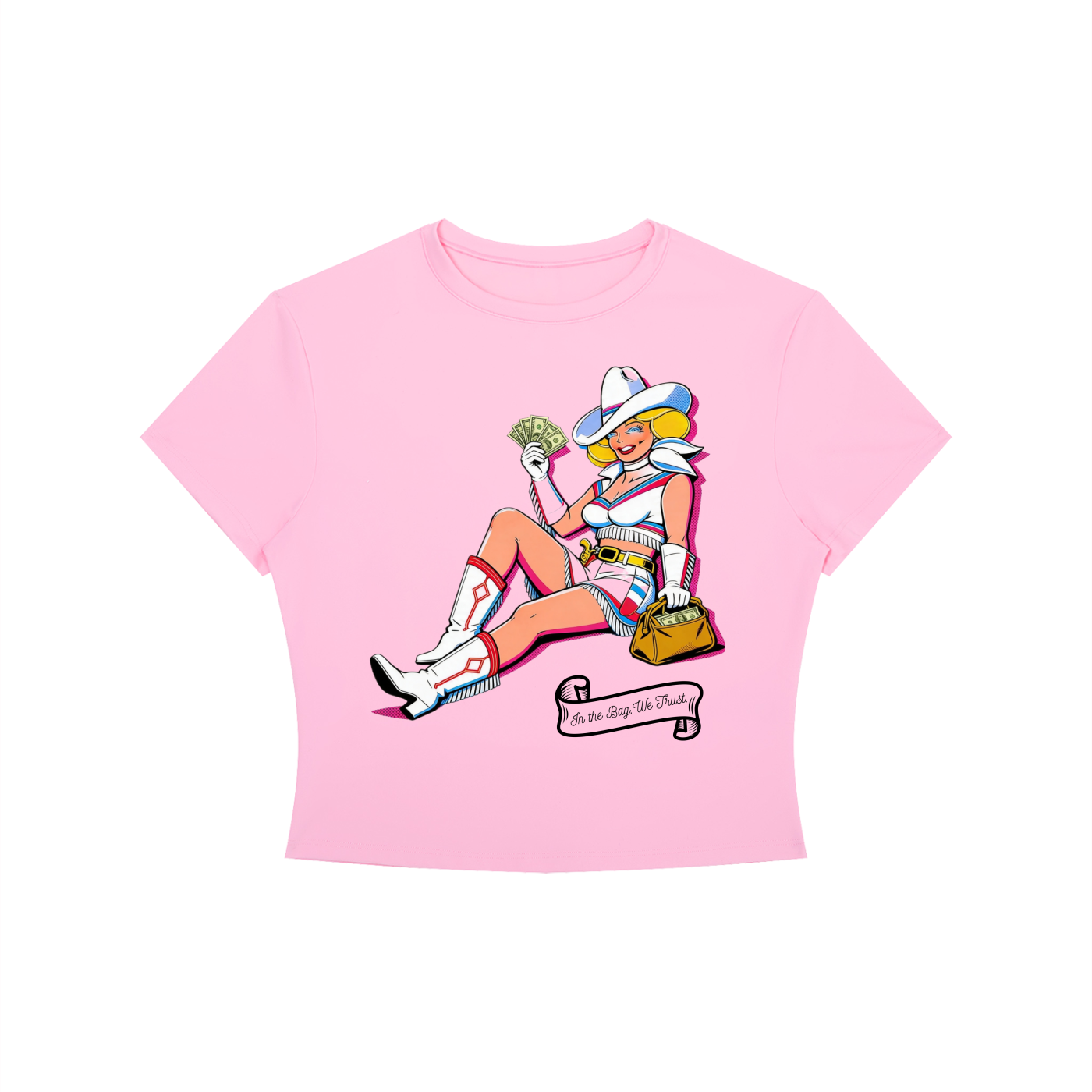 VV In The Bag We Trust - Women's Crewneck Crop T-Shirt
