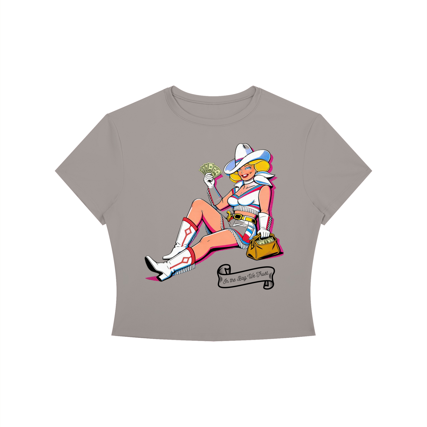 VV In The Bag We Trust - Women's Crewneck Crop T-Shirt