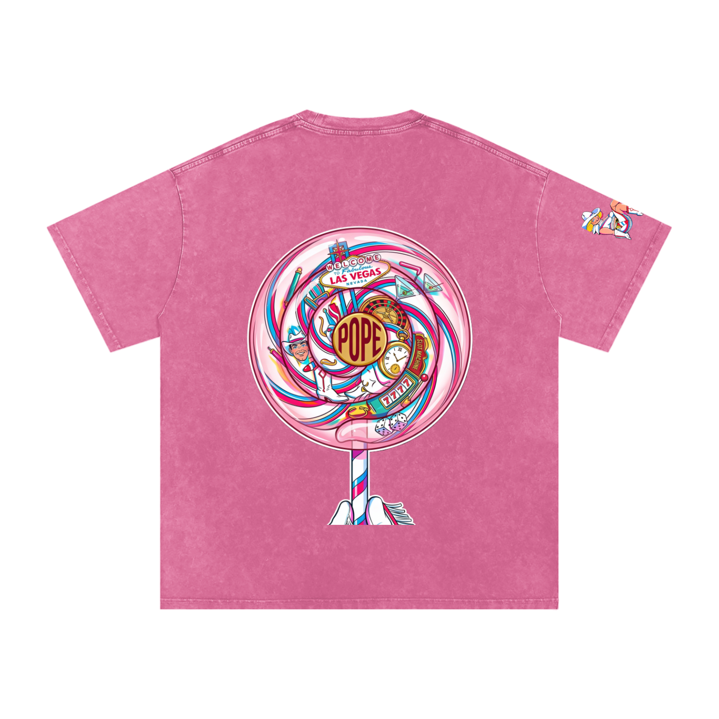 Lollipop - Snow Washed Oversized Cotton T-Shirt