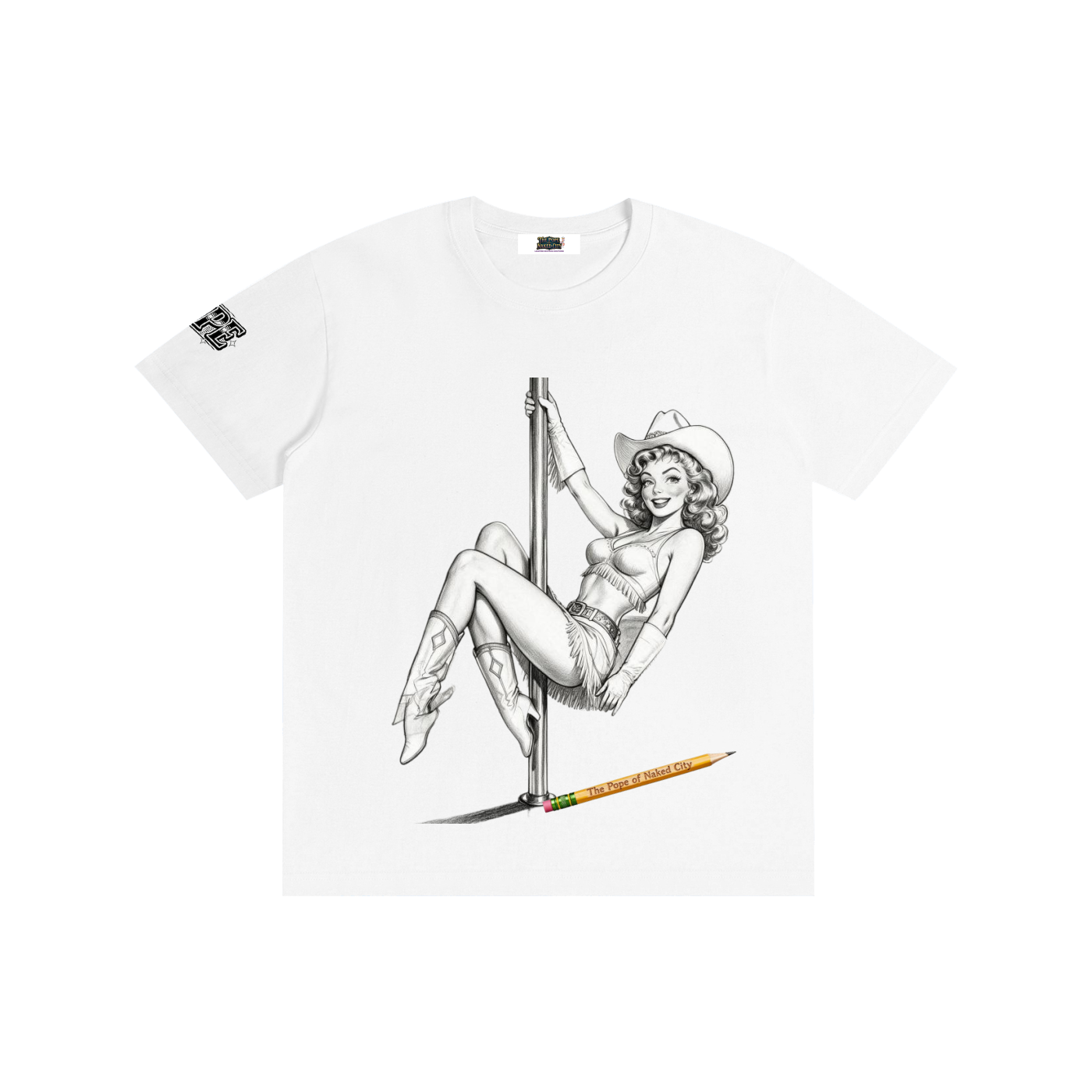 Vintage Vickie Pencil Sketch Pure Cotton Unisex T-Shirt
