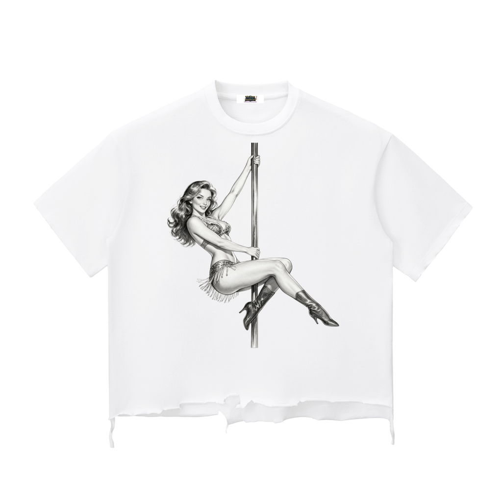 Snow Wash Raw-Hem Boxy T-shirt