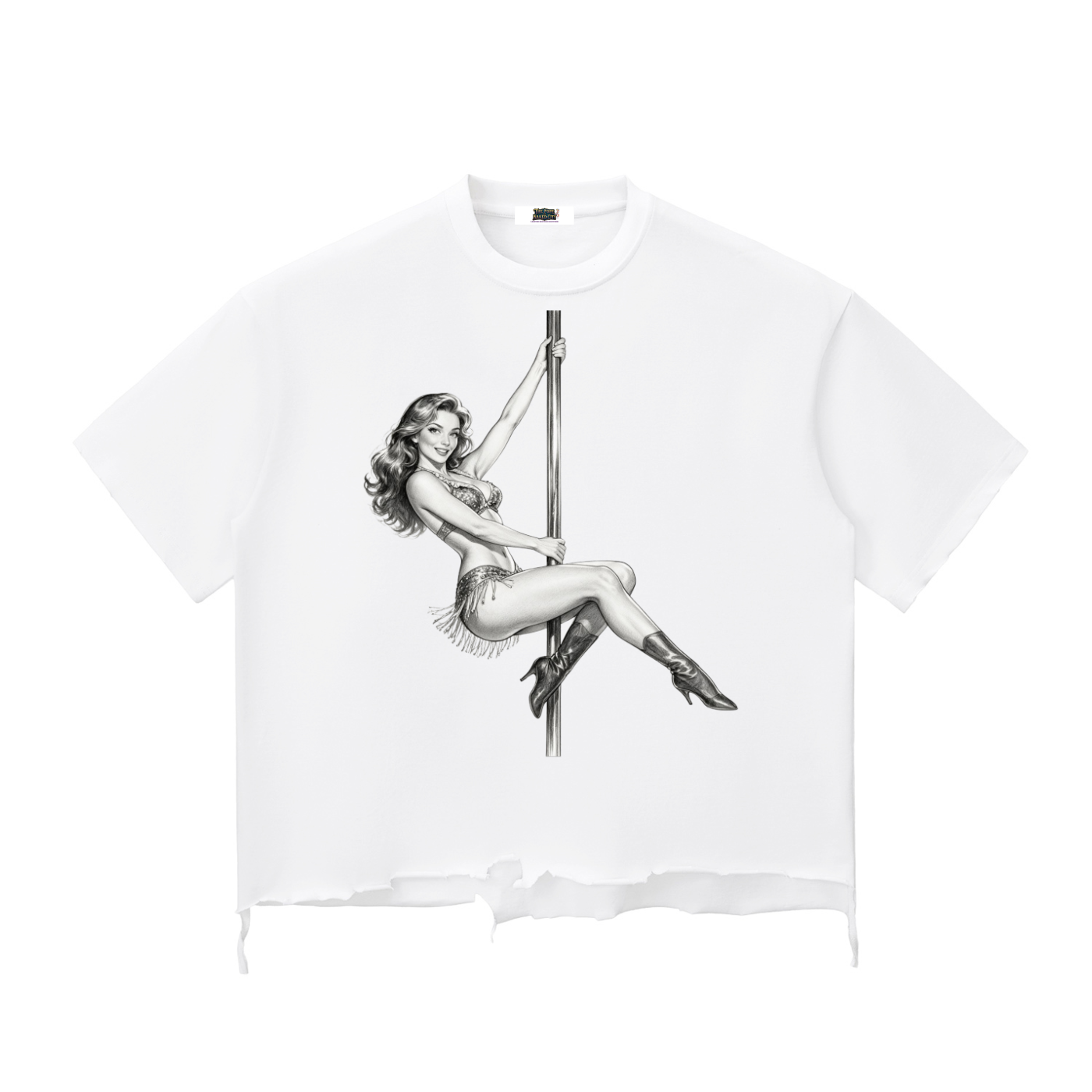 Snow Wash Raw-Hem Boxy T-shirt