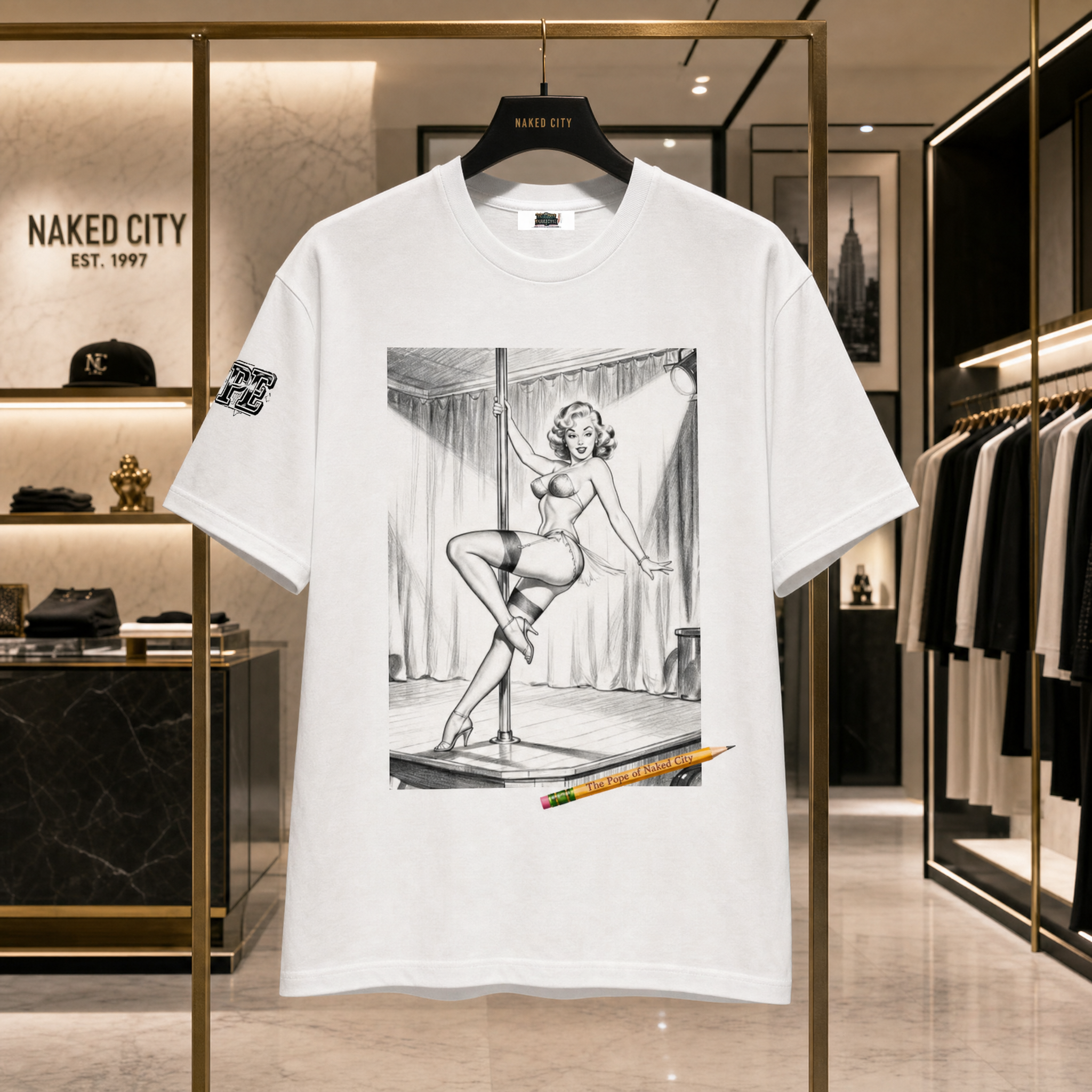 Vintage Dancer Pencil Sketch Pure Cotton Unisex T-Shirt