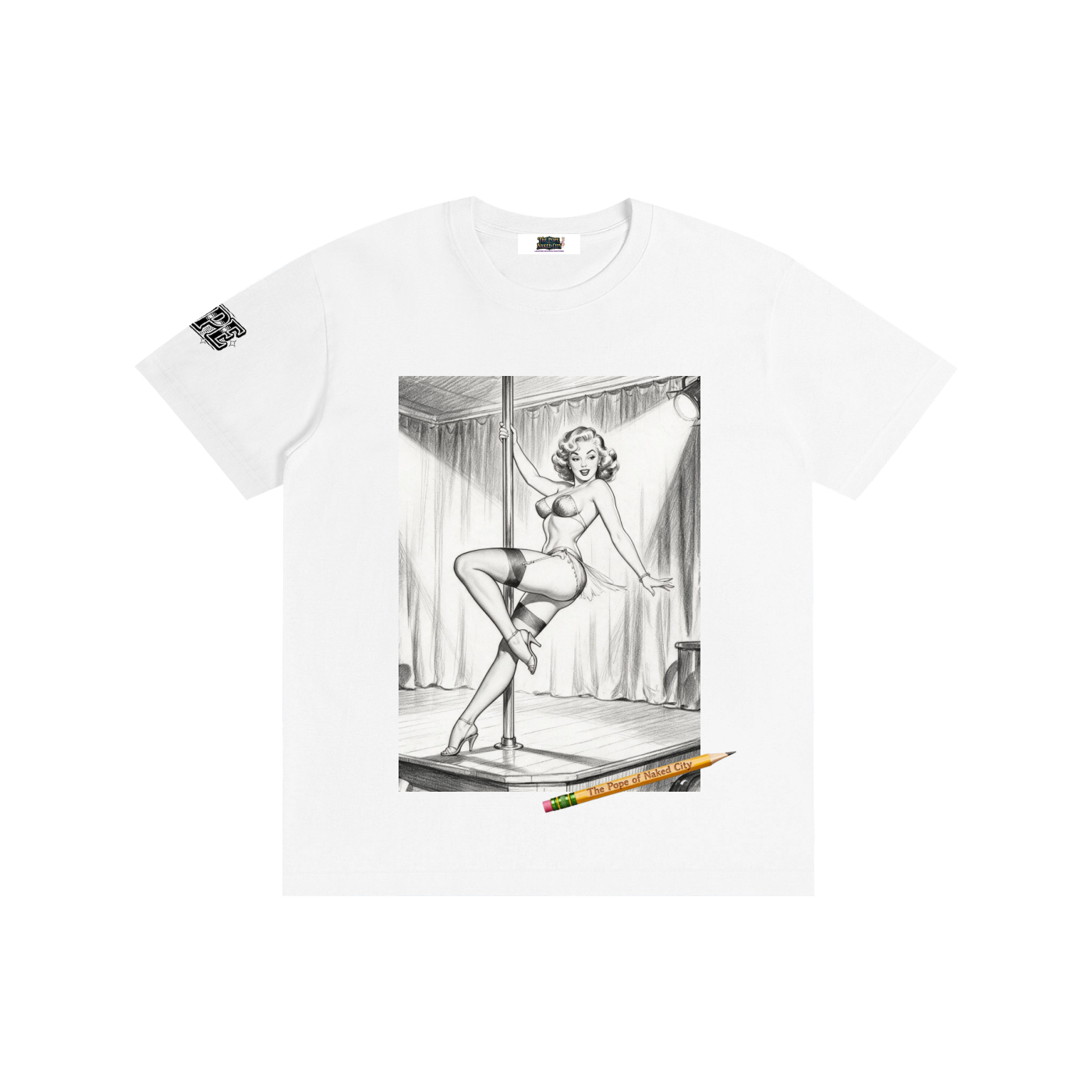 Vintage Dancer Pencil Sketch Pure Cotton Unisex T-Shirt