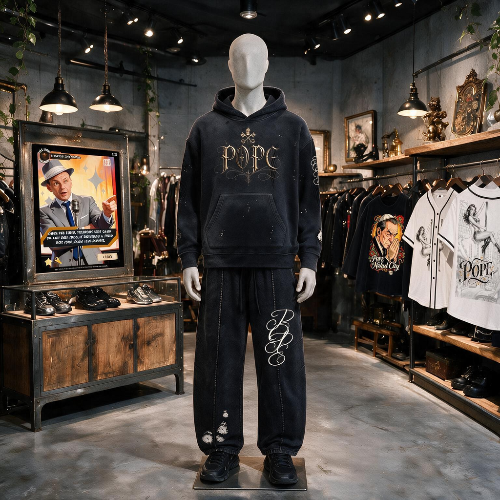 POPE - Vintage Washed Frayed Fleece Hoodie