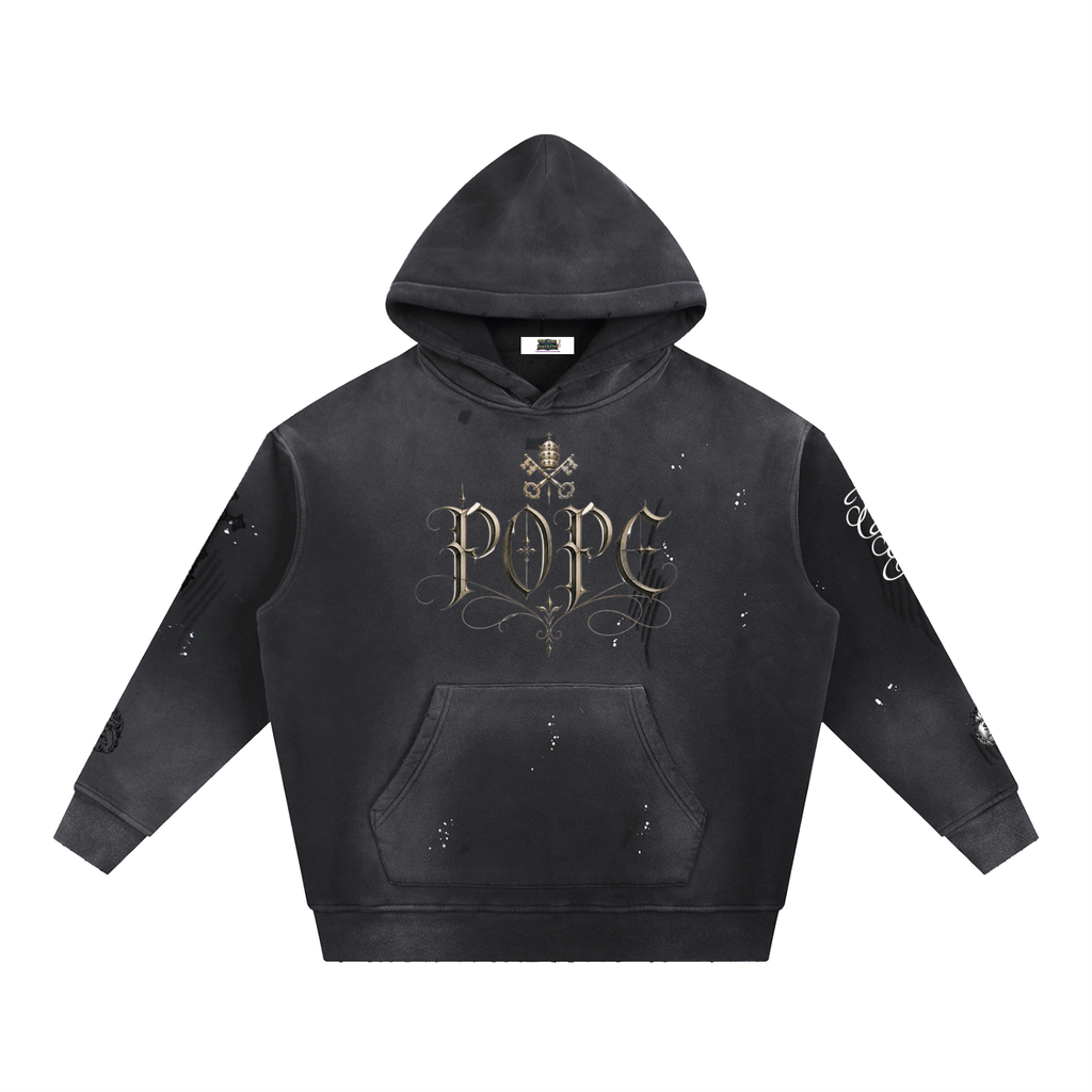 POPE - Vintage Washed Frayed Fleece Hoodie