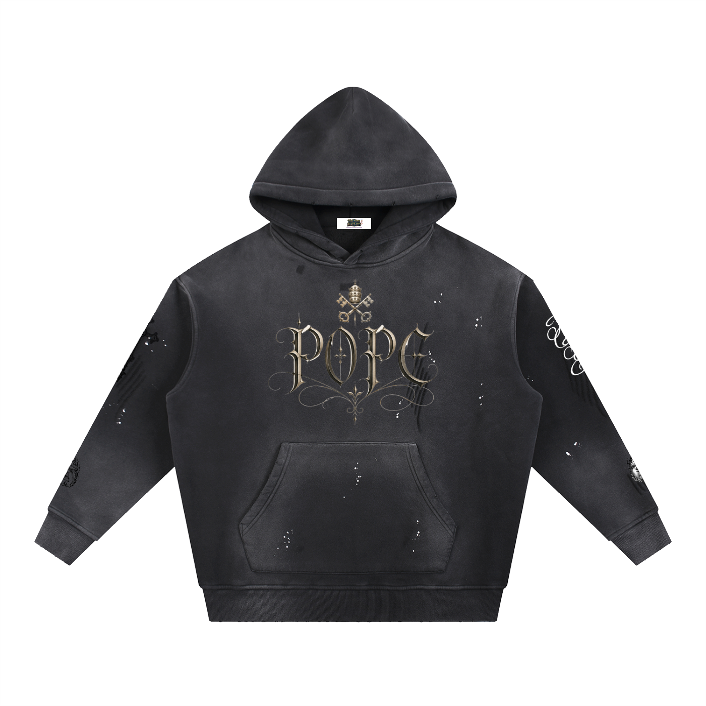 POPE - Vintage Washed Frayed Fleece Hoodie