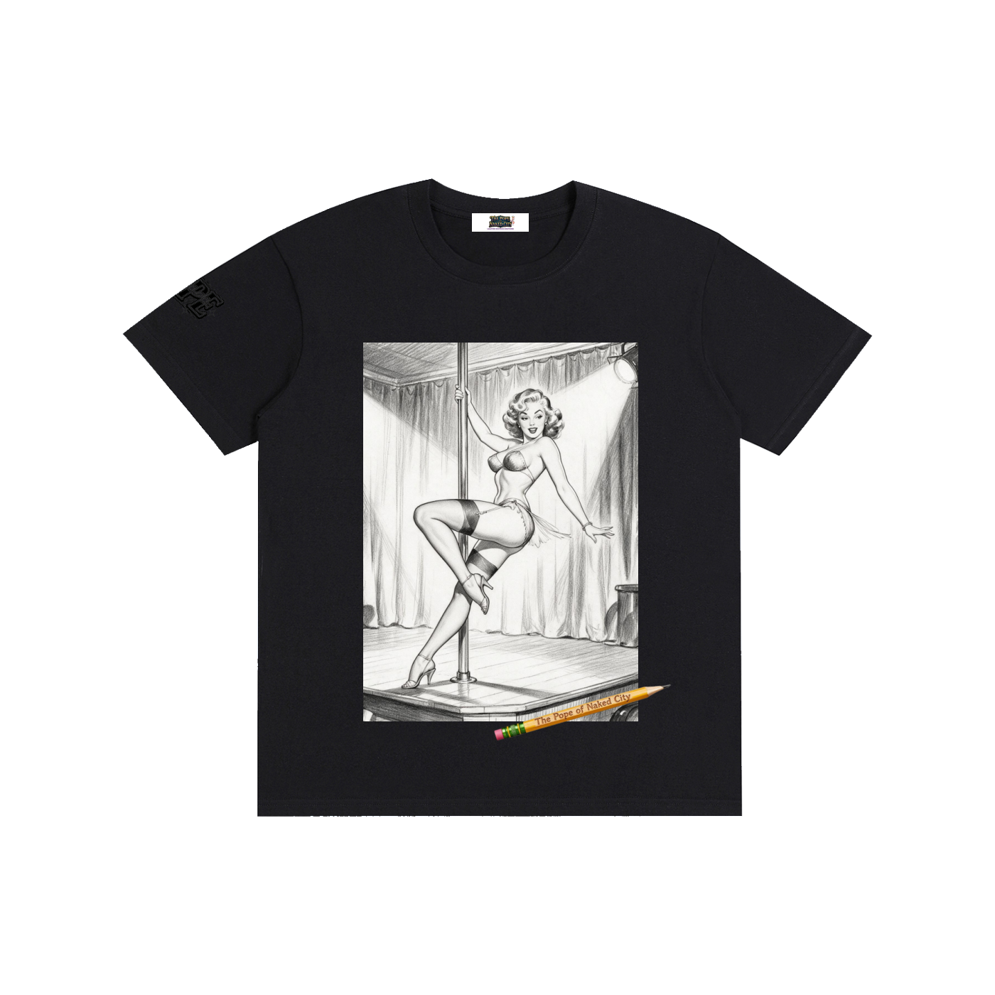 Vintage Dancer Pencil Sketch Pure Cotton Unisex T-Shirt