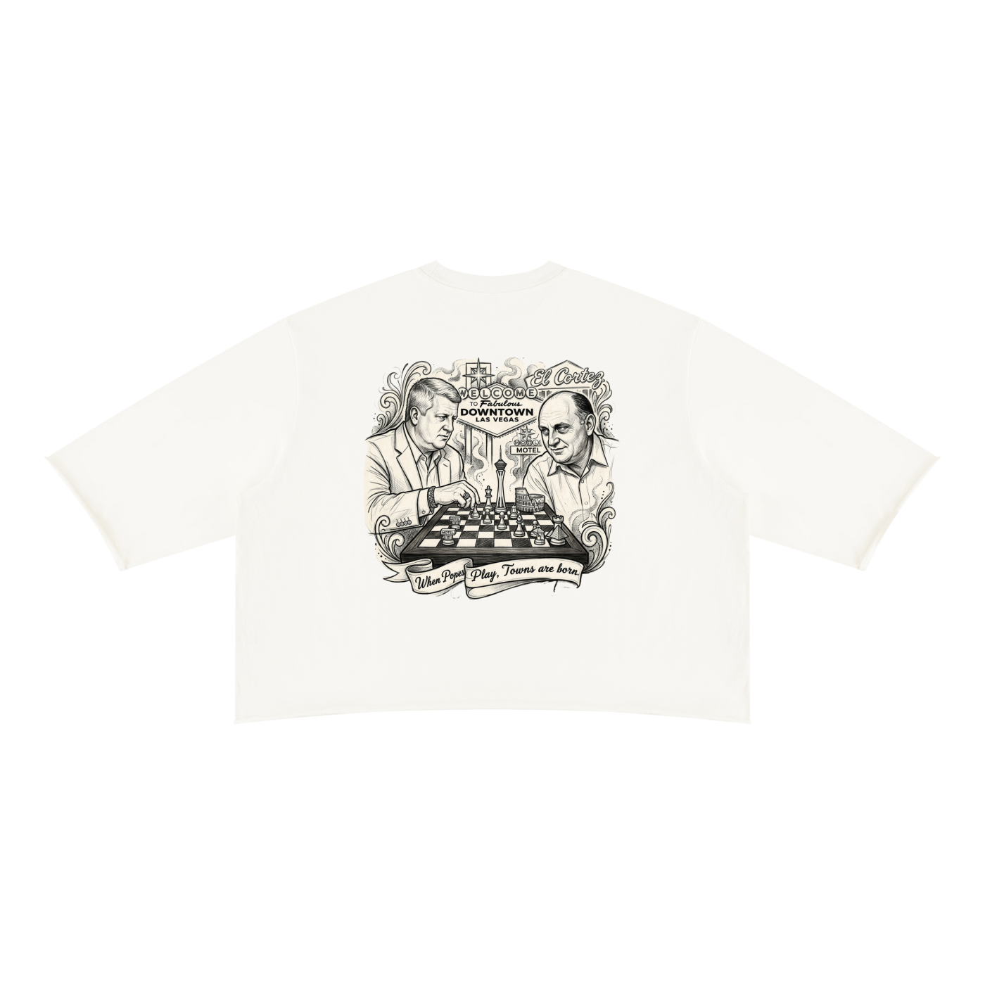When Popes Play - Unisex Mineral Wash Raw Hem Boxy T-Shirt