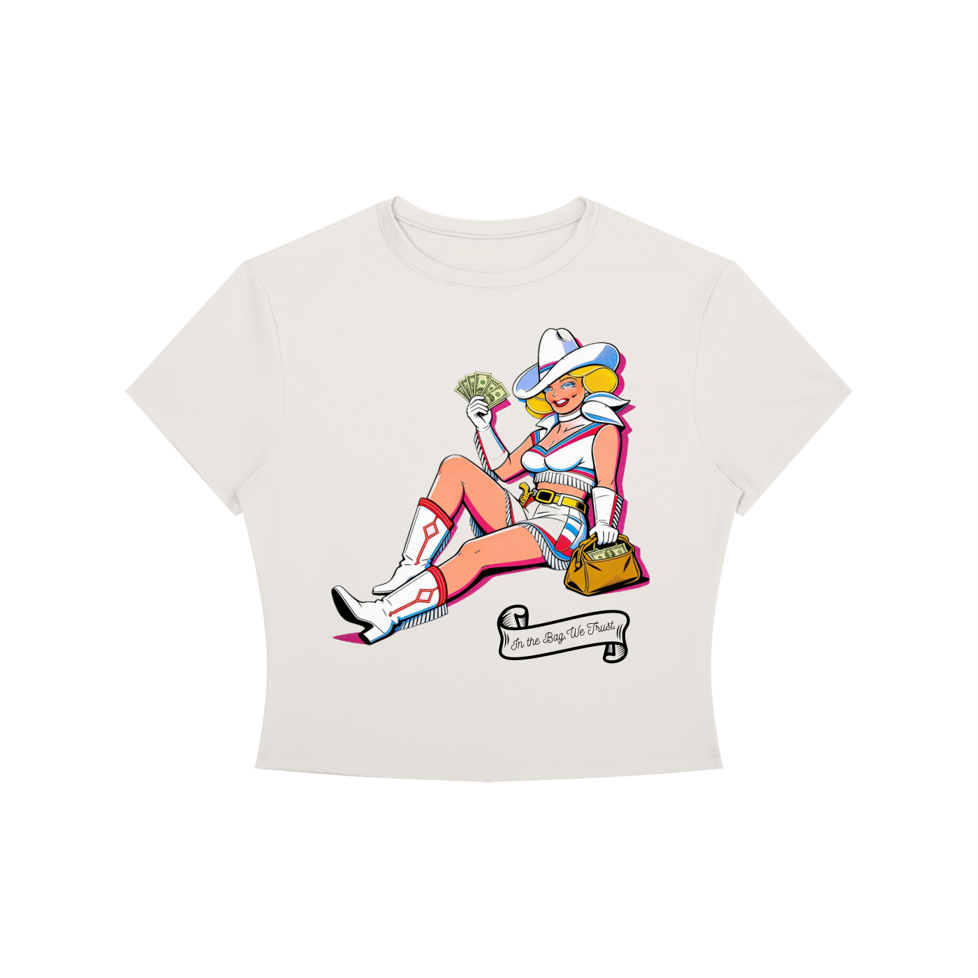 VV In The Bag We Trust - Women's Crewneck Crop T-Shirt