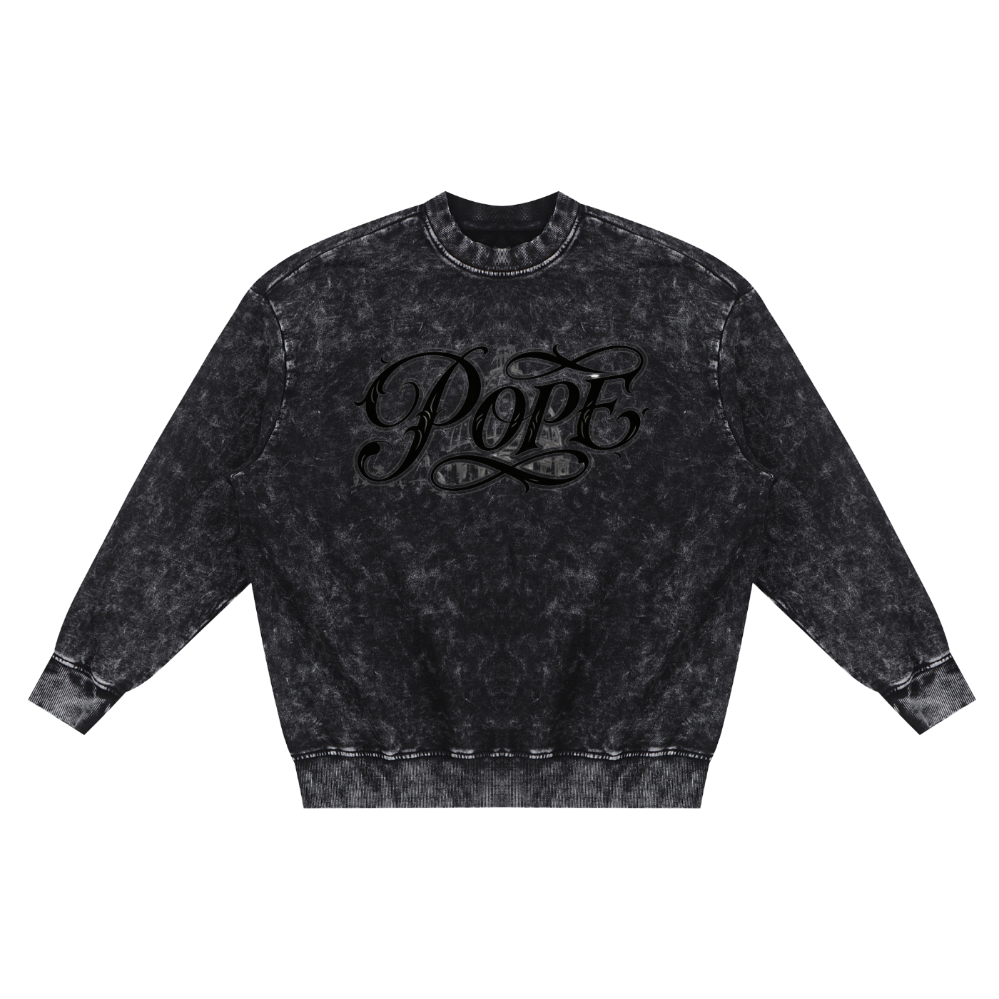 POPE - Snow Washed Hand-Frayed Sweatshirt