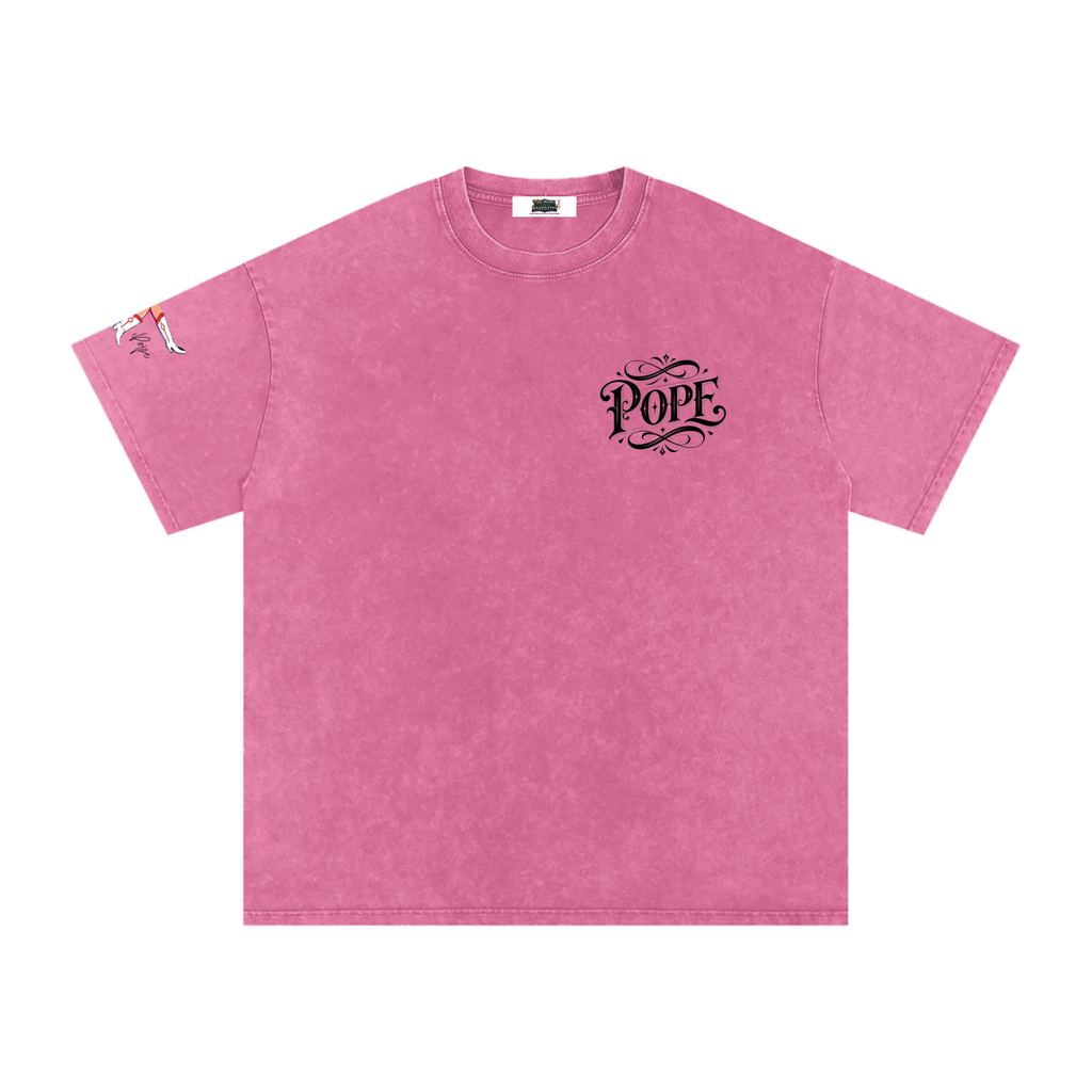 Lollipop - Snow Washed Oversized Cotton T-Shirt