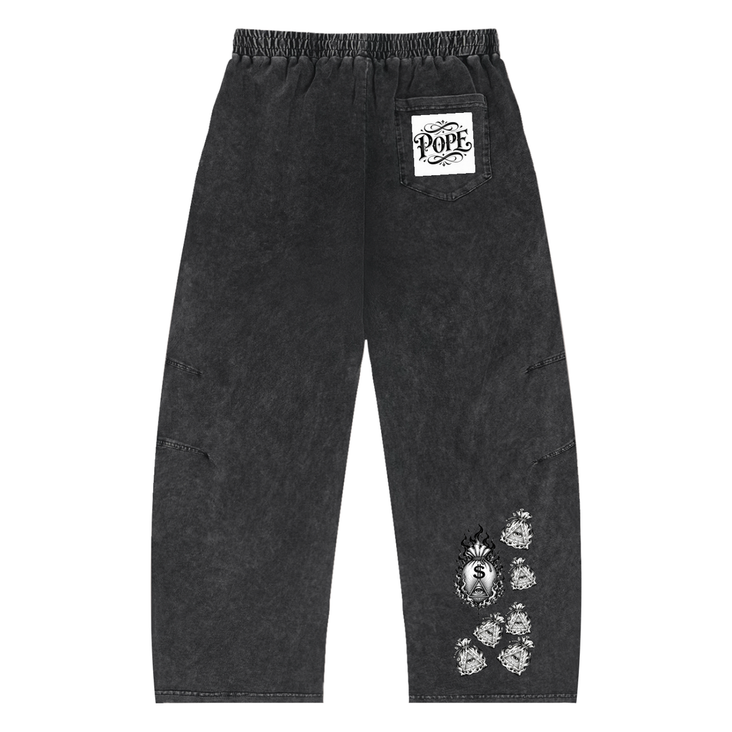 Pope - Snow Wash Drawstring Cotton Pants